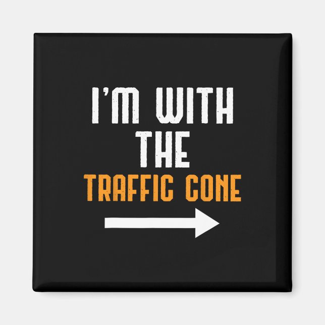 Íman Estou com o Tráfego Cone Costume Divertido Hallowe (Frente)