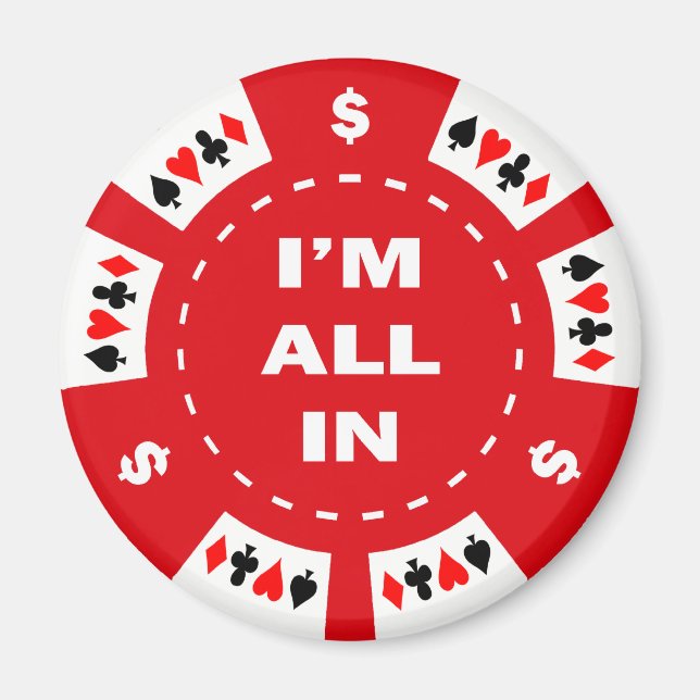 Íman Estou em Red Poker Chip (Frente)