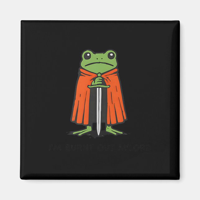 Íman Estou Esgotado M'lord Funny Knight Frog Meme Rapaz (Frente)