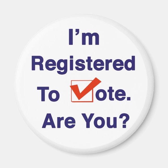 Íman Estou Registrado para Votar 2026 (Frente)