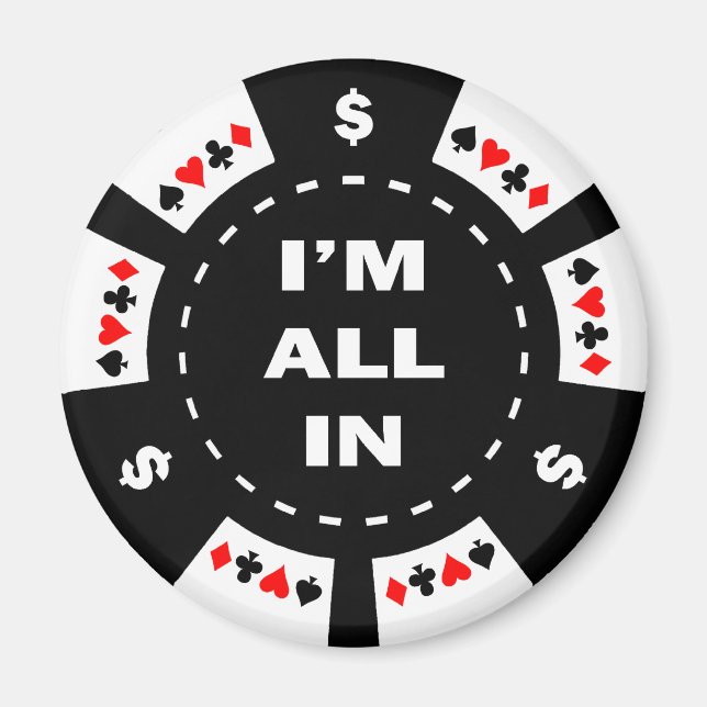 Íman Estou todo no Poker Chip (Frente)