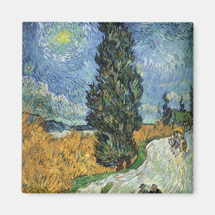 Íman Estrada com Ciprestes Impressionismo de Van Gogh
