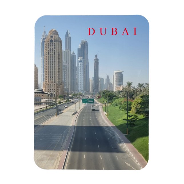 Íman Estrada do Dubai e edifícios veem imã de geladeira (Vertical)