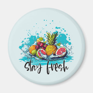 Íman Estrada Fresca - Verão - Frutas tropicais de aquar