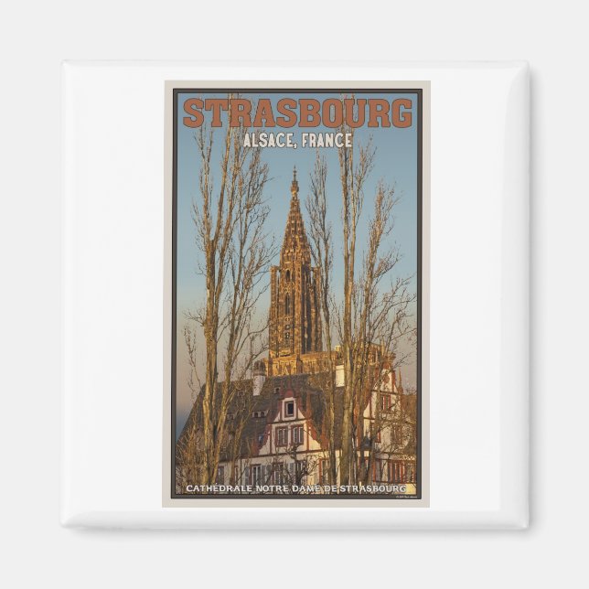 Íman Estrasburgo - Catedral e Árvores (Frente)