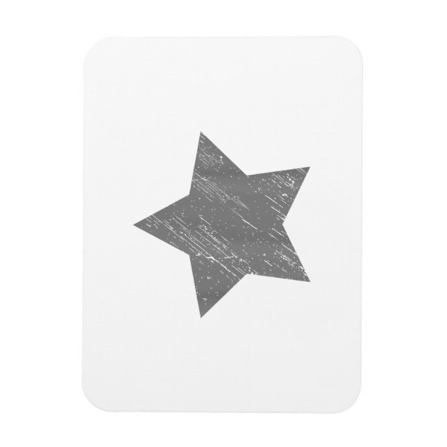 Íman Estrela Cinza Angustiada Vintage Estrela (Vertical)