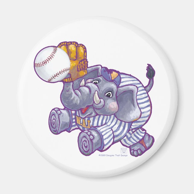 Íman Estrela de Baseball Elefante (Frente)