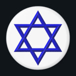 Íman Estrela de David<br><div class="desc">Estrela de David - Disponível em Azul ou Dourado. Você pode adicionar suas próprias palavras,  imagens e/ou alterar a cor de fundo usando as ferramentas de personalização do excelente do Zazzle. Esta imagem também está disponível em dezenas de outros produtos.</div>