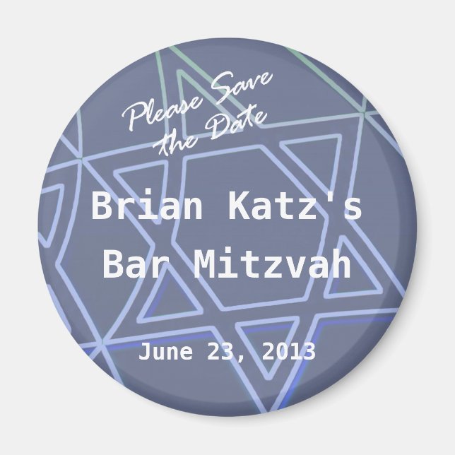 Íman Estrela de David Round Magnet (Frente)