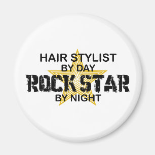 Íman Estrela do rock do cabeleireiro em a noite