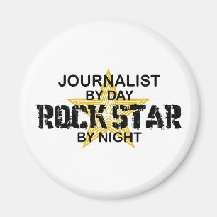 Íman Estrela do rock do journalista em a noite