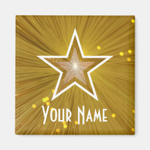 Íman Estrela "Dourado" "seu" quadrado conhecido da imã