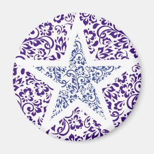 Íman estrela floral decorativa azul
