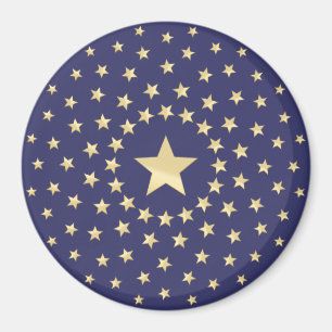 Íman Estrela grande de Ouro, com círculo de estrelas m