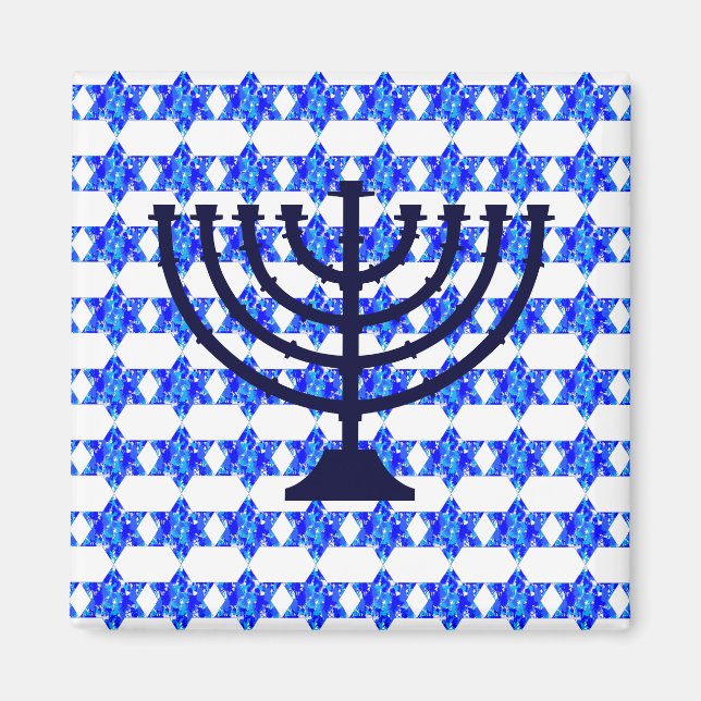 Íman Estrela Judia de Pintura Azul (Frente)