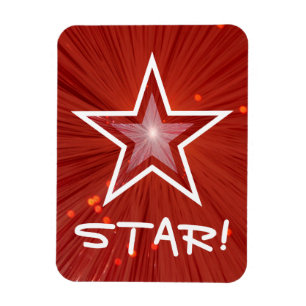Íman Estrela vermelha "ESTRELA!" ímã flexível
