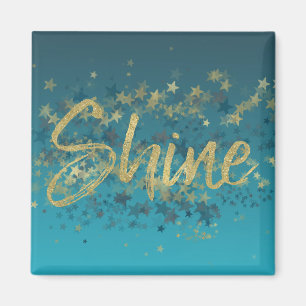 Íman Estrelas Azul-Brilho Dourado