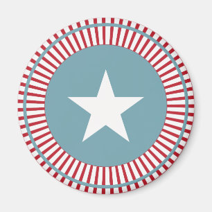 Íman Estrelas brancas e azuis vermelhas e ímã de faixas