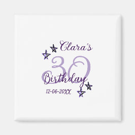 Íman Estrelas brilhantes roxas retro moderno aniversári