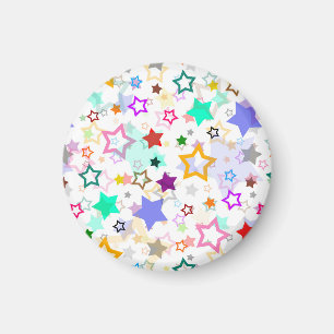 Íman Estrelas Coloridas Brancas 