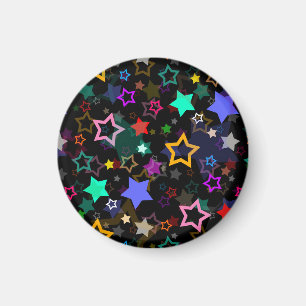 Íman Estrelas Coloridas Pretas