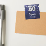 Íman Estrelas de prata azuis do marinho 60.o aniversári<br><div class="desc">Para uma 60ª festa de aniversário. Uma cor azul de fundo marinho com estrelas de falso prata. A cor azul é irregular. Adicione seu nome,  texto. Pode ser usado como um lembrete Salvar a Data para seus convidados,  a favor do partido ou como uma manutenção.</div>