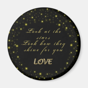 Íman Estrelas Douradas personalizadas e brilhantes a pr