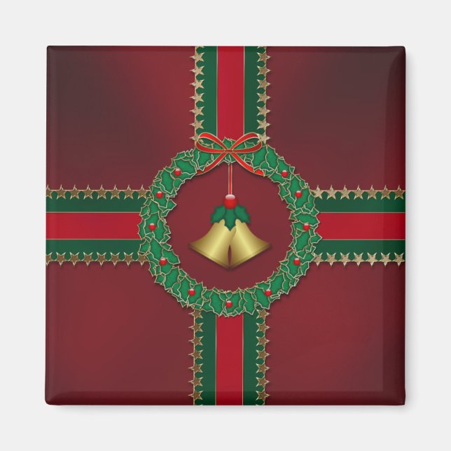 Íman Estrelas e Stripes Magnetos de Natal (Frente)