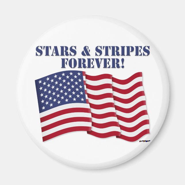 ÍMAN ESTRELAS E STRIPES PARA SEMPRE! (Frente)