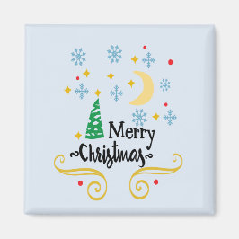 Íman Estrelas, lua, flocos de neve e Feliz Natal, ZSSG