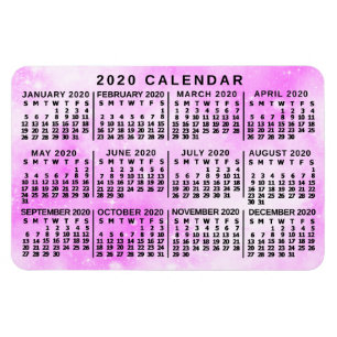 Íman Estrelas mensais da aguarela do rosa do calendári