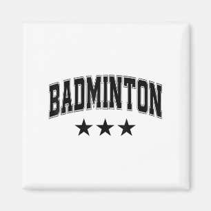 Íman Estrelas Negras do Badminton Clic Retro Texto de U