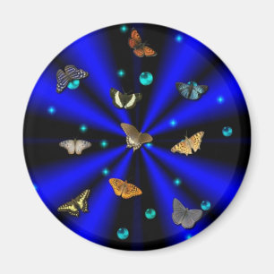 Íman Estrelas, Pérolas e Borboletas em preto e azul