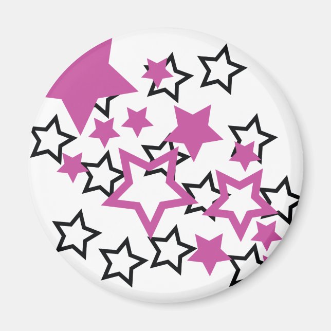 Íman estrelas pretas roxas (Frente)