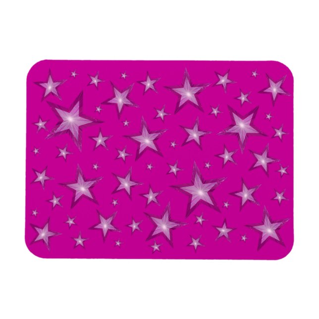 Íman Estrelas rosa-rosadas, magneta flexível (Horizontal)