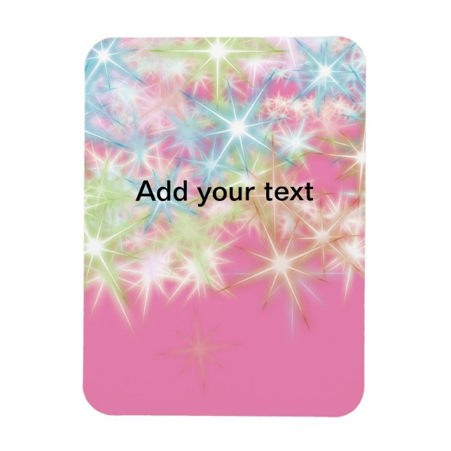 Íman Estrelas simples de brilho rosa em glitter adicion (Vertical)