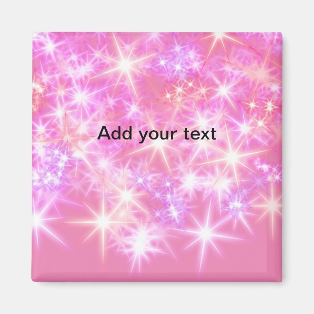 Íman Estrelas simples de brilho rosa vermelho adicione  (Frente)