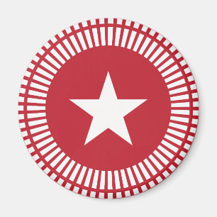 Íman Estrelas Vermelhas e Brancas e Listras