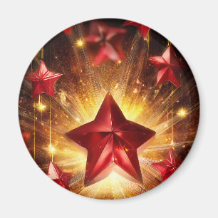 Íman Estrelas Vermelhas Metálicas Com Combustão De Ener