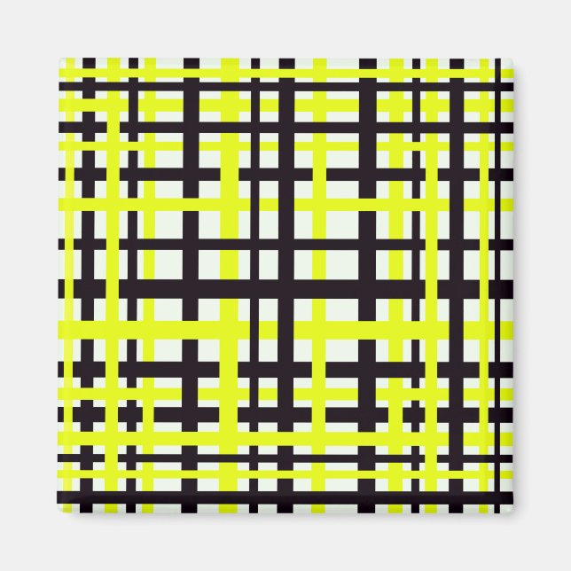 Íman Estrias de Intertravamento Amarelo Branco Preto (Frente)