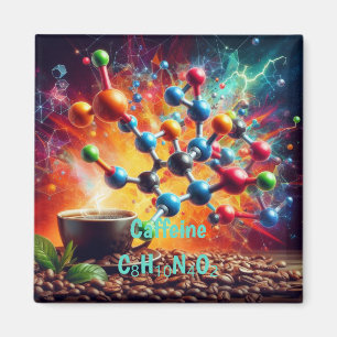 Íman Estrutura de Cafeína Molecular - Café de Arte Cien