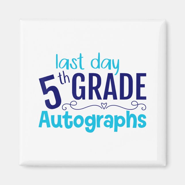 Íman Estudante De 5 De Autografo Do Dia Da Escola (Frente)