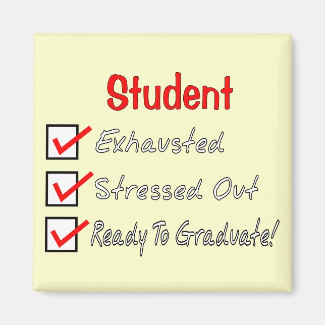 Íman Estudante Engraçado Oferece "Pronto Para Formando! (Frente)