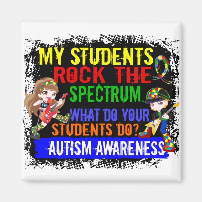 Íman Estudantes Agitam Autismo De Espectro (Frente)