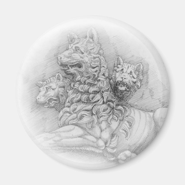 Íman Estudo da estátua de leões - Pierre Jacques magnet (Frente)
