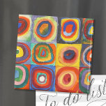 Íman Estudo de cor | Wassily Kandinsky<br><div class="desc">Pintura de arte intitulada Color Study,  quadrados com círculos concentrados (1913) pela artista russa Wassily Kandinsky. Arte original é um estudo de abstrato colorida feito com aquarela,  guache e lápis de cor no papel. 

Use as ferramentas de design para adicionar texto personalizado ou personalizar a imagem.</div>