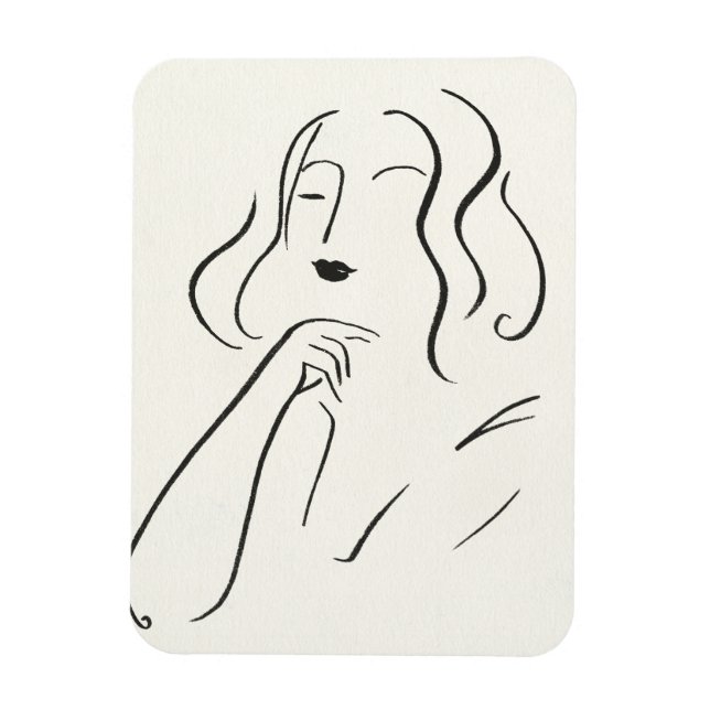 Íman Estudo Simples - Desenho de uma Mulher (Vertical)