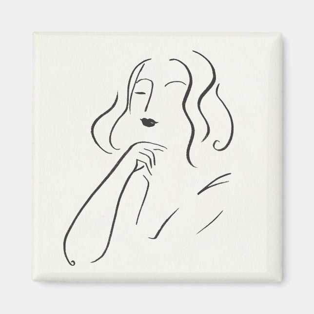 Íman Estudo Simples - Desenho de uma Mulher (Frente)