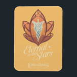Íman Eternal as the Stars Evenstar Graphic<br><div class="desc">Celebrate the timeless romance between Arwen and Aragorn with this elegant Lord of the Rings™ Evenstar design. Featuring a beautifully stylized Evenstar motif with delicate, flowing linework and warm autumnal tones, the artwork represents love and hope. Below, the phrase “Eternal as the Stars” adds a poetic touch, capturing the everlasting...</div>