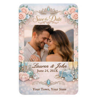 Íman Eternally Majestic Photo Save Date Wedding Magnet